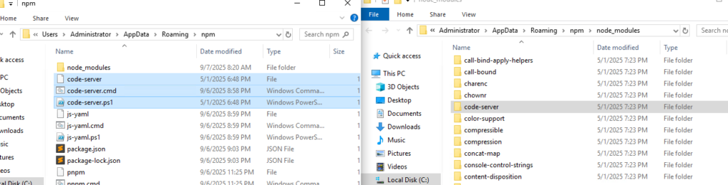 暴力迁移全局安装的npm包到另一台设备——以codeserver为例-皆成所忆