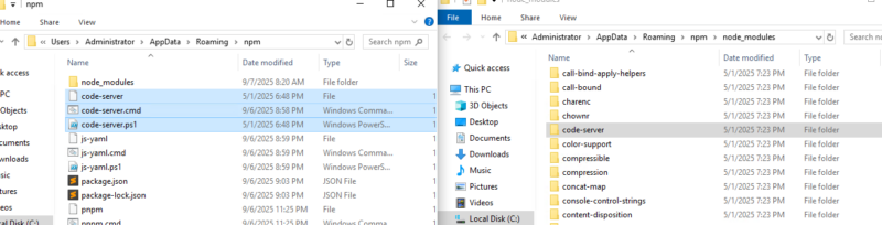 暴力迁移全局安装的npm包到另一台设备——以codeserver为例-皆成所忆